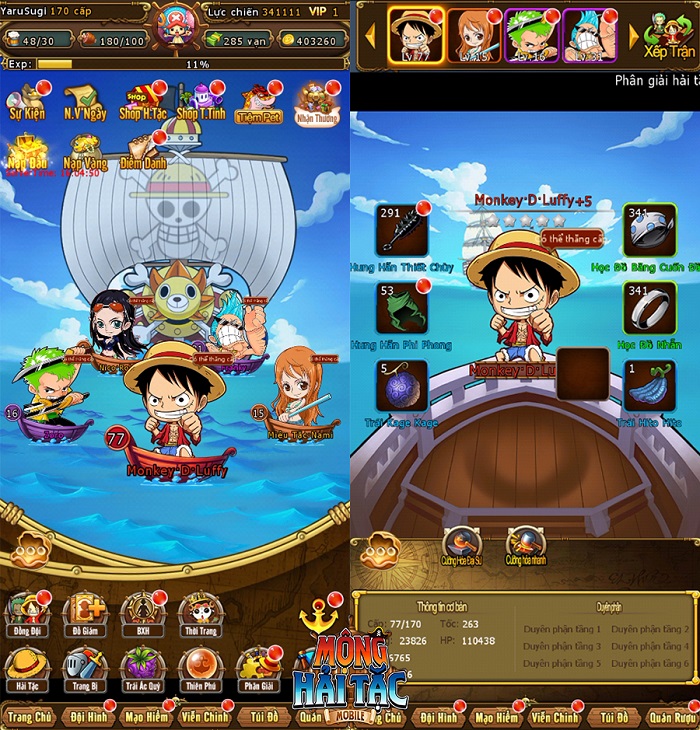 Cùng Luffy săn lùng kho báu One Piece trong game mới Mộng Hải Tặc Mobile 6